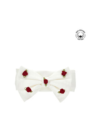 Ободок с бантом и розами