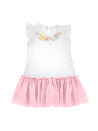 Two-tone daisy print dress