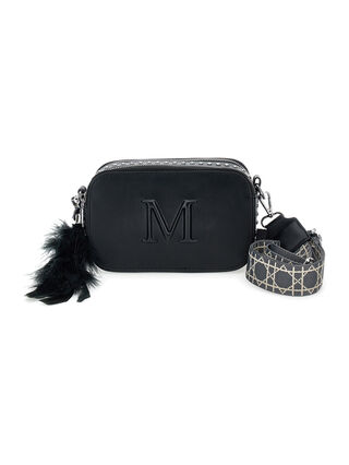 Iconic logo and feathers bag