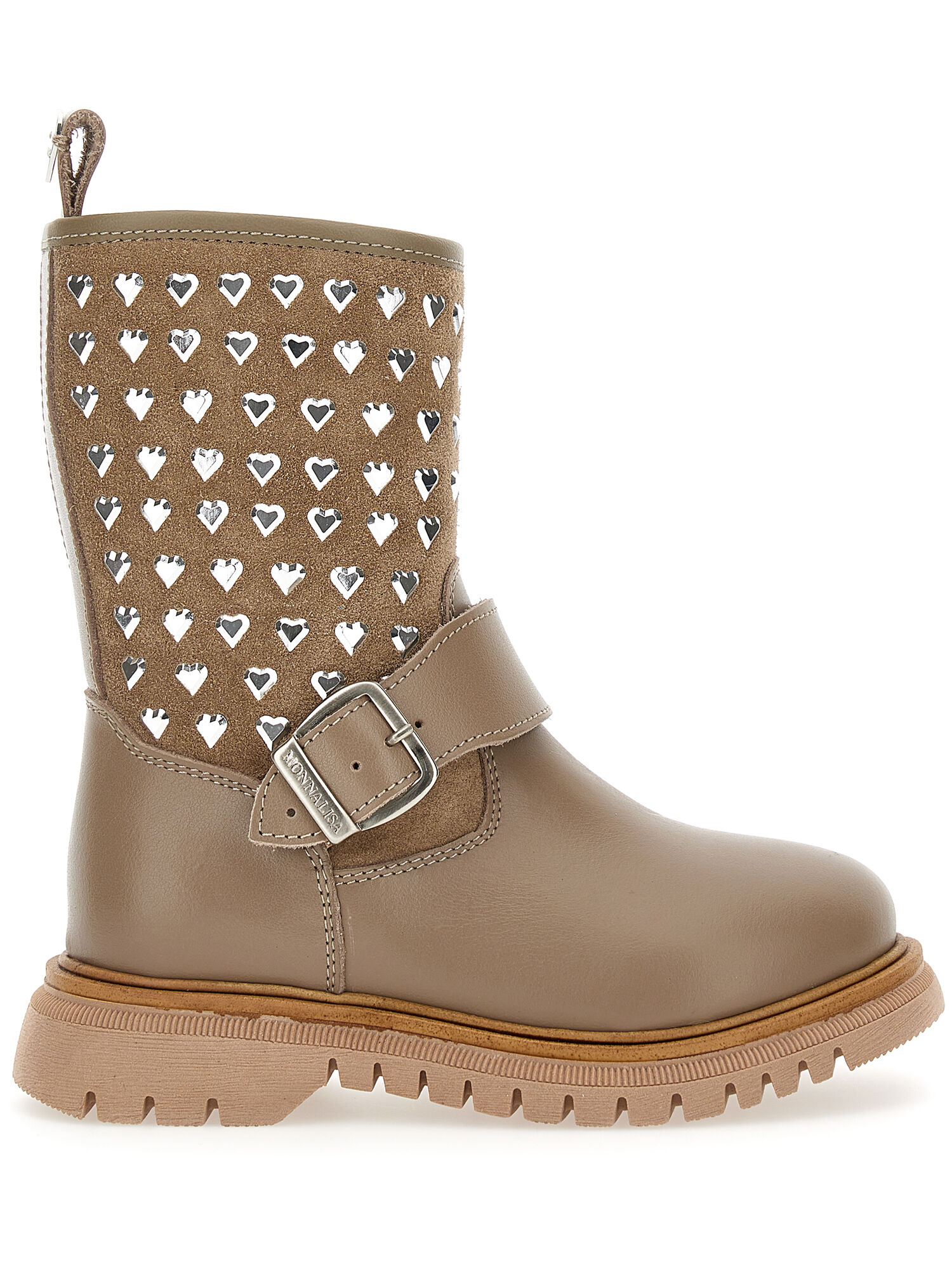 Leather boots with studs and sheepskin girl Monnalisa Saudi Arabia