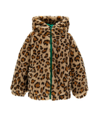 Dappled plush bomber jacket