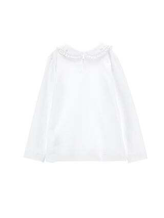 Jersey organic cotton T-shirt with elegant collar