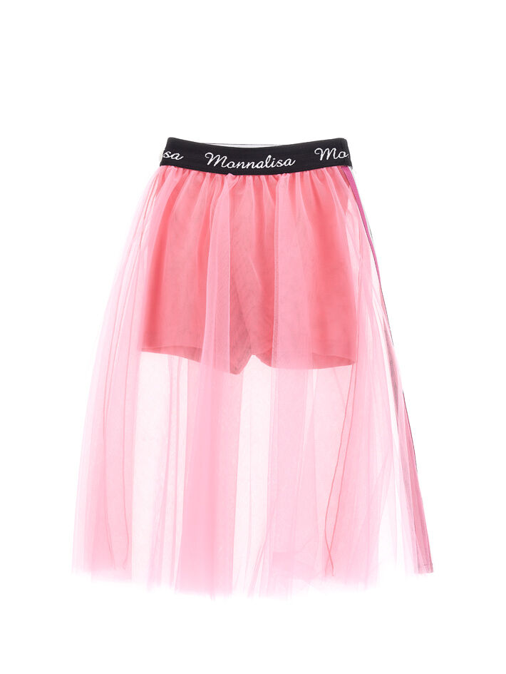 Monnalisa Bambina Abbigliamento Gonne Gonne di tulle Gonna tulle longuette logata 