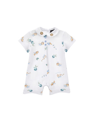 Cotton romper with collar