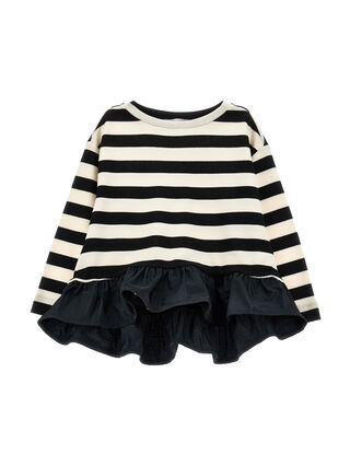 Лонгслив в полоску с оборкой