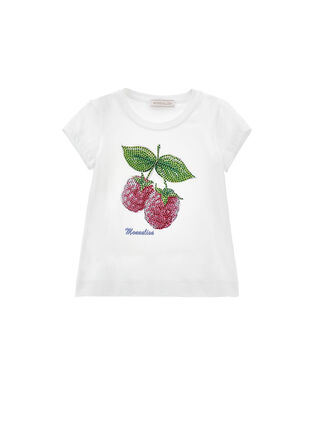 T-shirt framboise avec strass