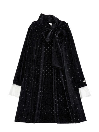 Vestito con fiocco e strass