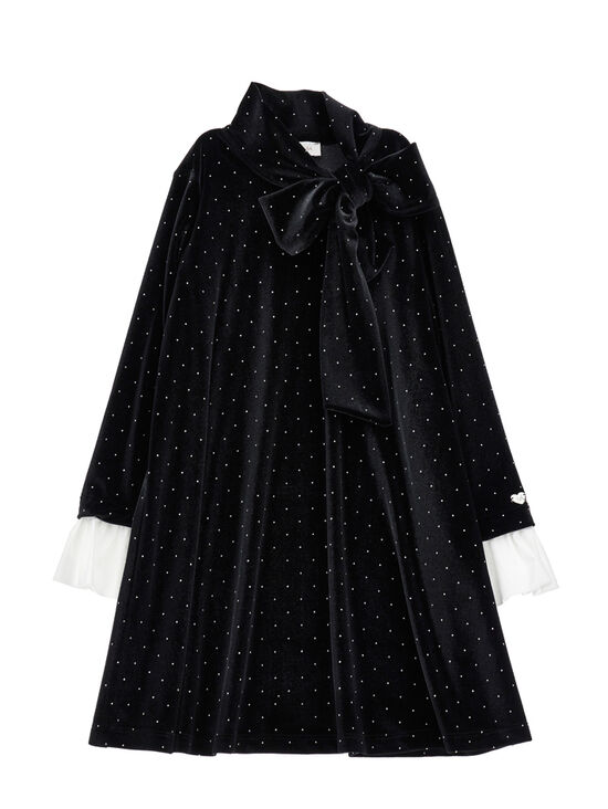 Dress with bow and rhinestones