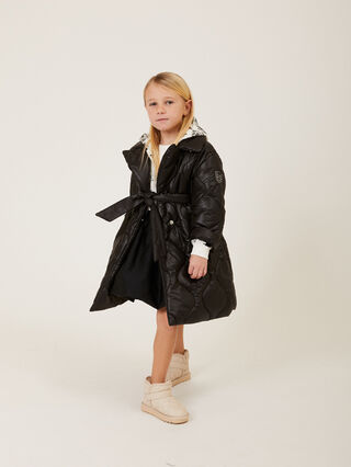 Quilted technical fabric coat