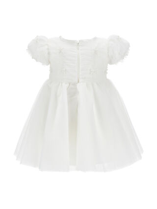 Tulle dress with puff sleeves