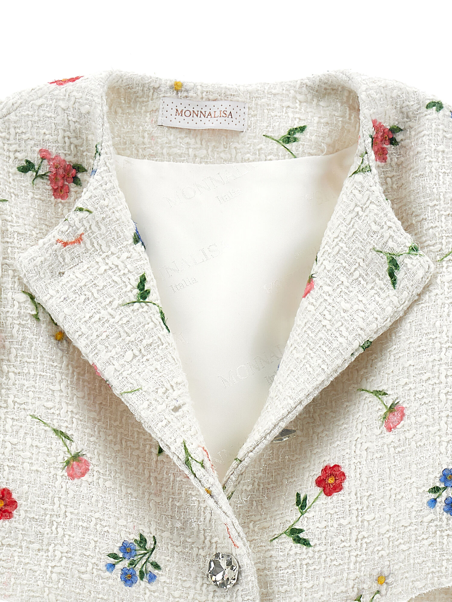 ⭐️woodland⭐️インディアンジェリー Botanical print bouclé jacket girl | Monnalisa Singapore