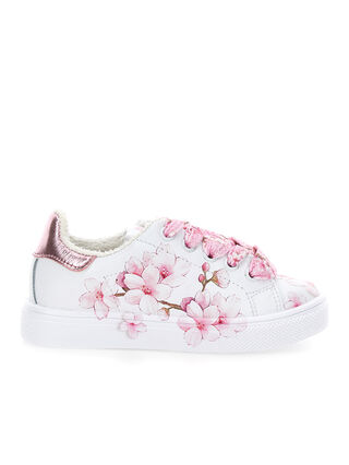 Peach blossom leather sneakers