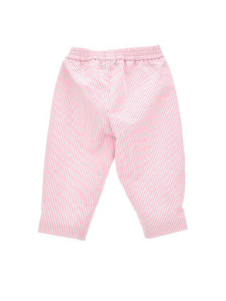 Striped fabric trousers