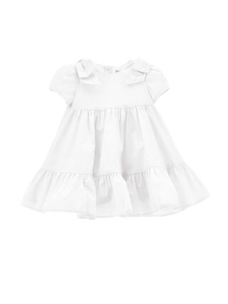 Poplin dress with bows