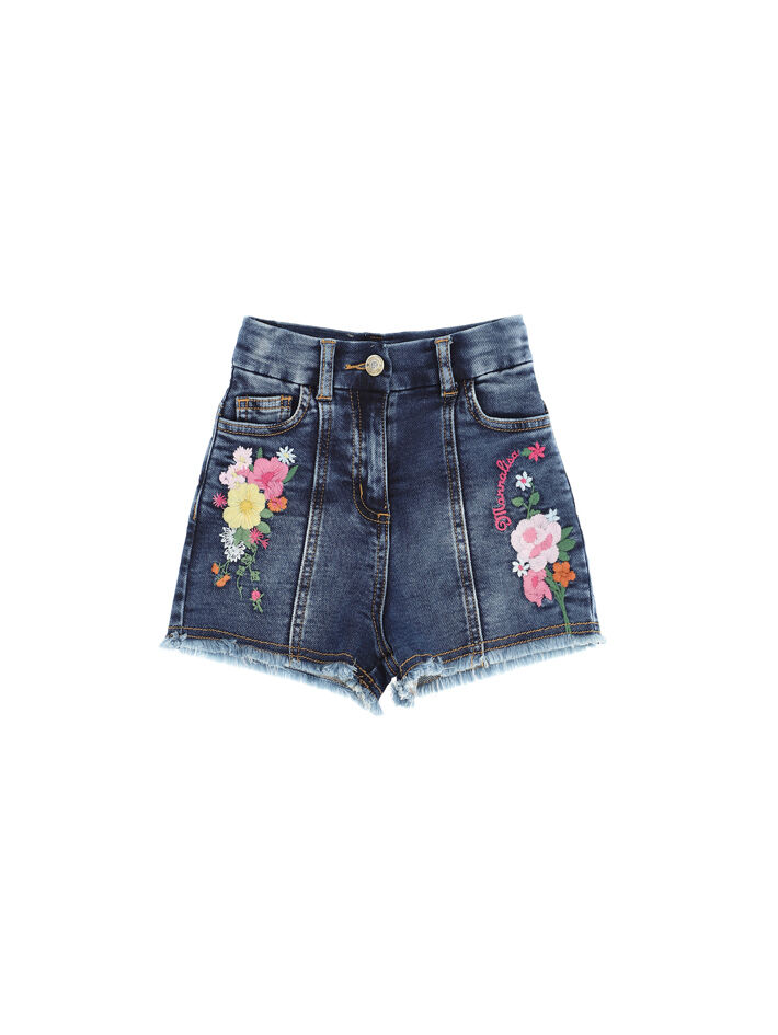 Shorts felpa fiori Monnalisa Bambina Abbigliamento Pantaloni e jeans Shorts Pantaloncini 