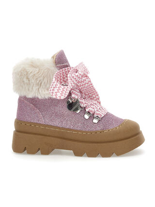 Plush glitter boots
