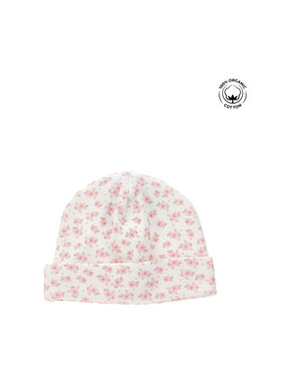 Cap with printed flowers