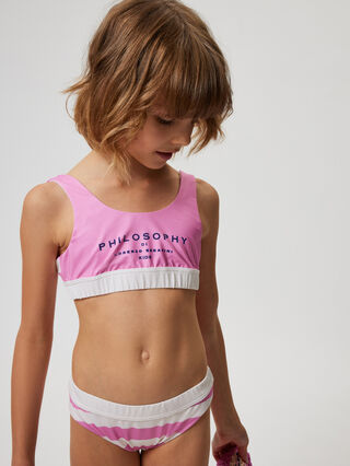 Philosophy Logo Striped Bikini