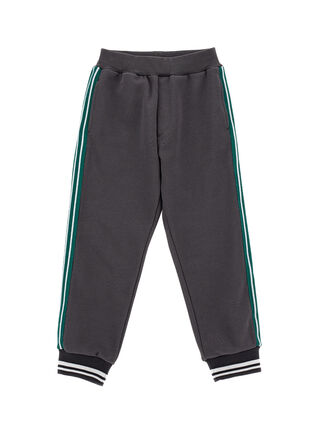 Fleece joggers with coloured bands