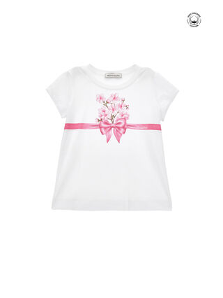 Bow print jersey T-shirt