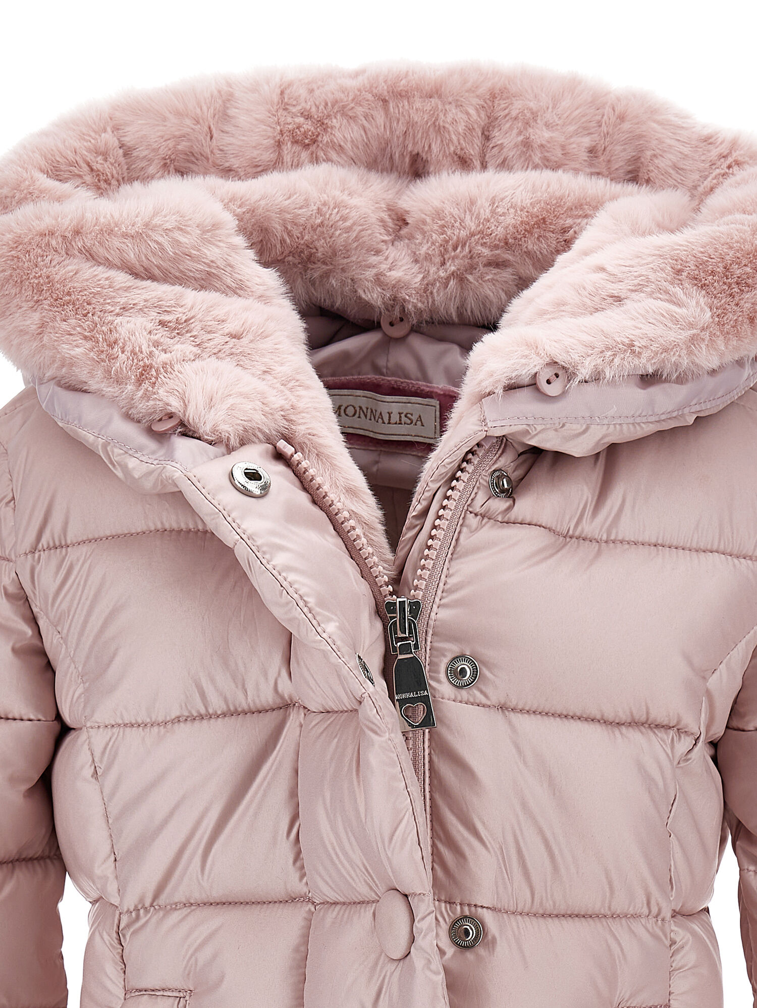 Technical fabric and plush padded coat girl Monnalisa United States