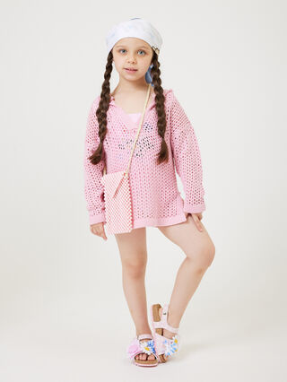 Vestido playero corto de rejilla