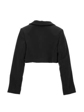 Lightweight cropped jacket with jewel button