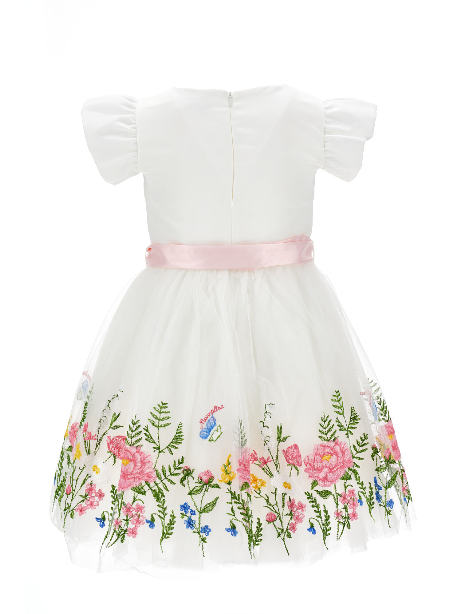 Embroidered tulle dress girl | Monnalisa United States