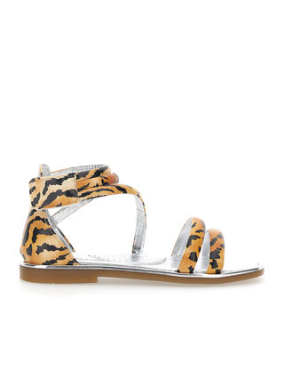 Sandalias con estampado de tigre