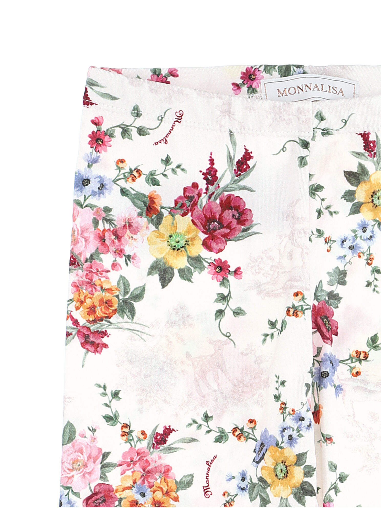 Monnalisa floral-print cotton leggings - Pink
