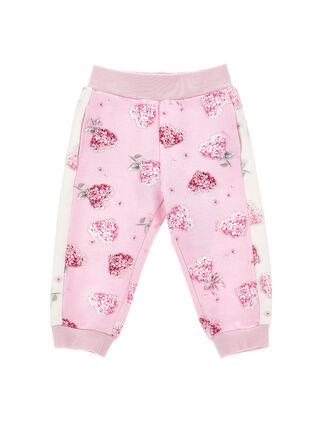 Fleece joggers flower printed