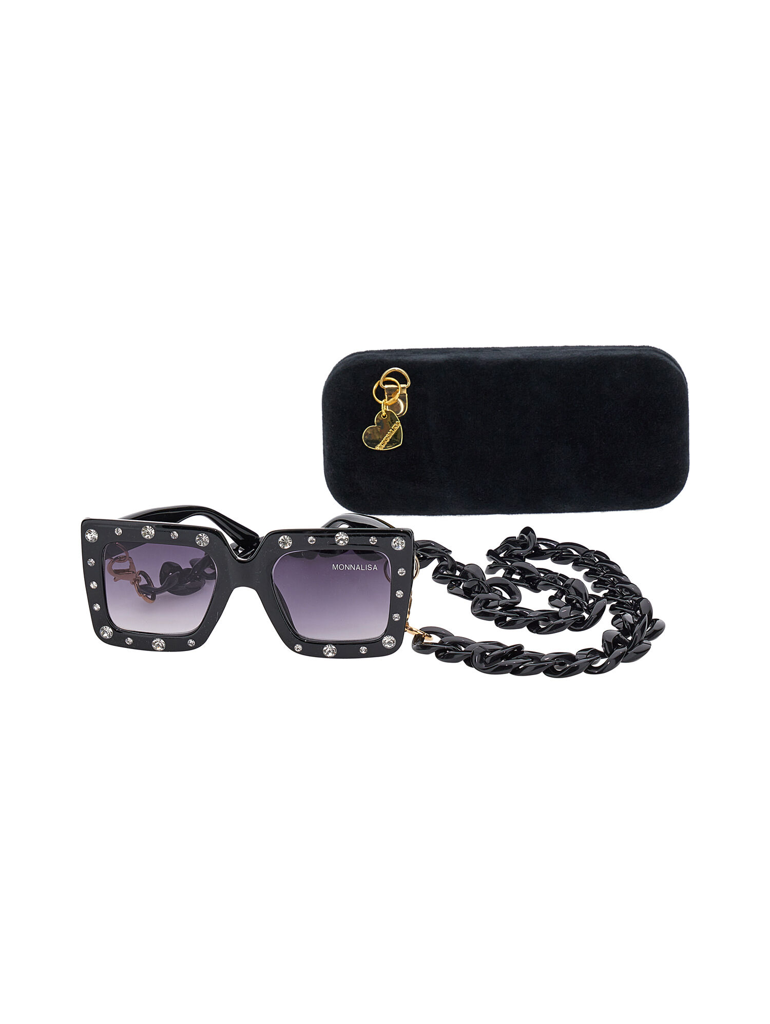 Occhiali quadrati con strass Monnalisa Bambina Accessori Occhiali da sole 