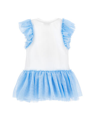 Abito jersey tulle con strass