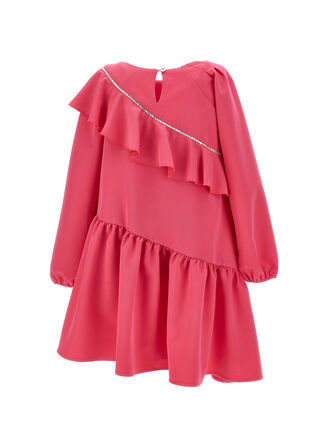 Asymmetric dress with rhinestones