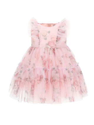 Abito tulle stampa rose