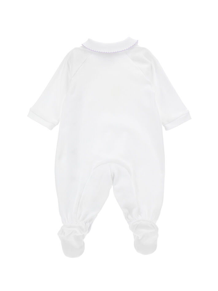 Monnalisa heart-shaped pockets onesie - White