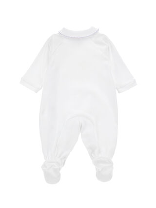 Strampler aus Baumwolle mit Gänseblümchen und Kragen