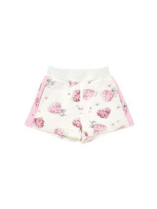 Fleece shorts with flowers