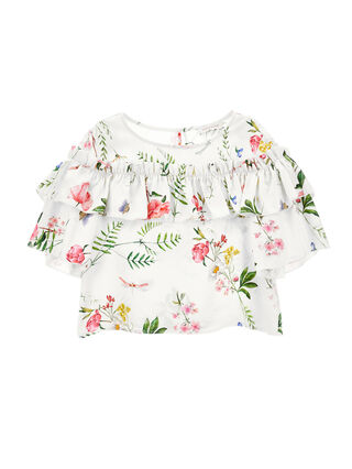 Blusa rasetto stampa botanica
