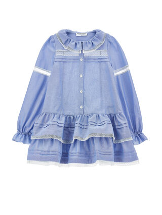 Платье с рюшами и кружевом