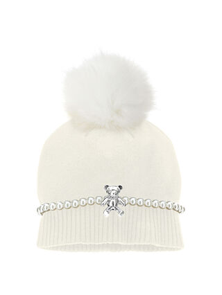 Bonnet à pompon et ours en peluche