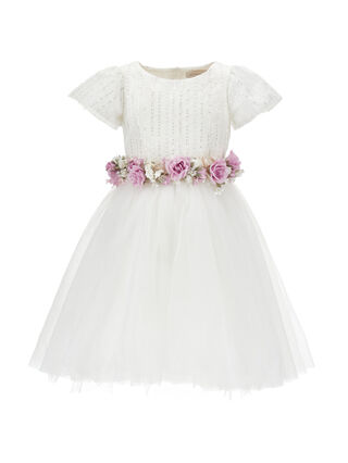 Tulle Dress with Sequin Flowers
