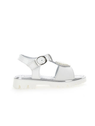 Leather sandals with heart