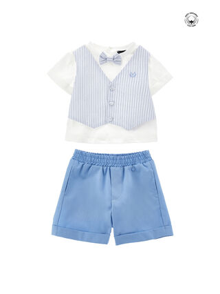 Ensemble t-shirt en coton bio avec noeud papillon