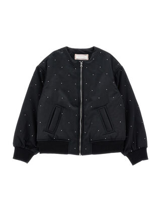 Monnalisa rhinestone bomber jacket