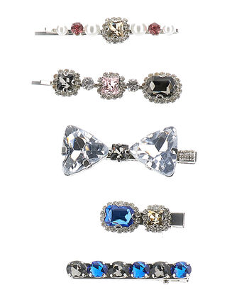 Crystal hair clip set