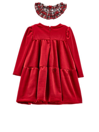 Tartan collar chenille dress