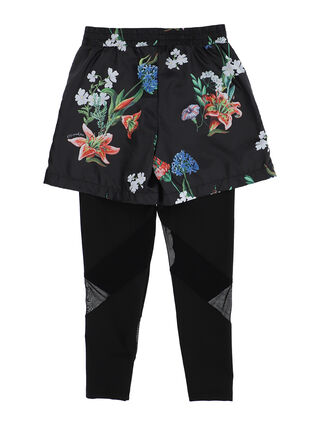 Floral technical shorts with leggings