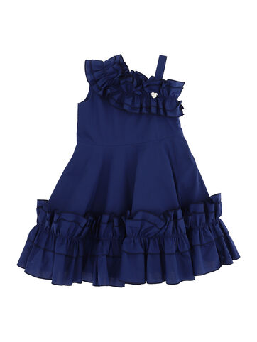 One Shoulder Poplin Dress