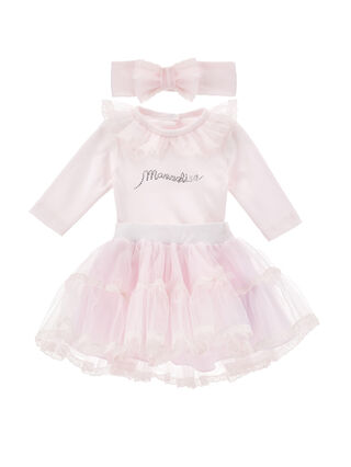 Ensemble 3 pièces en tulle de coton